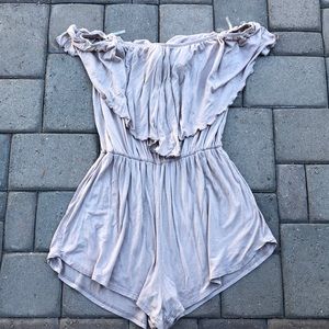 Off The Shoulder Tan Romper•szL•NWT
